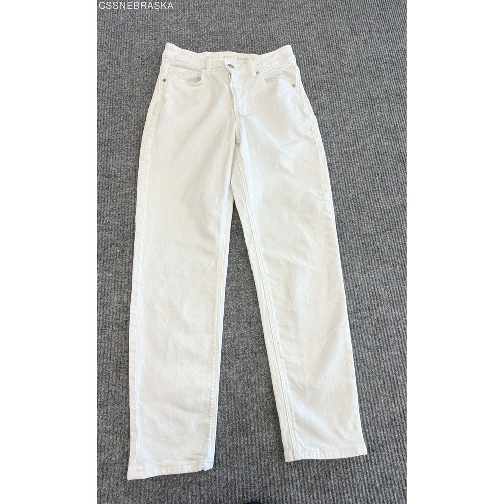 American Eagle Women's White High Rise Stretch Mom Jeans Size 4 Regular